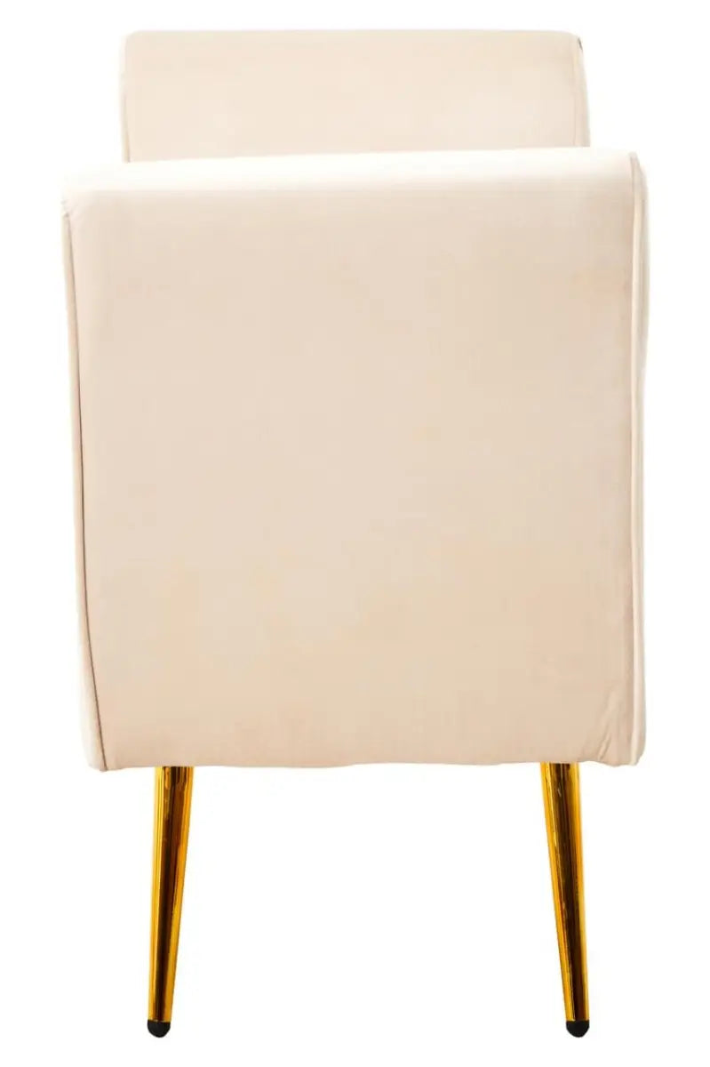 Latitude velvet storage bench with gold finish iron legs