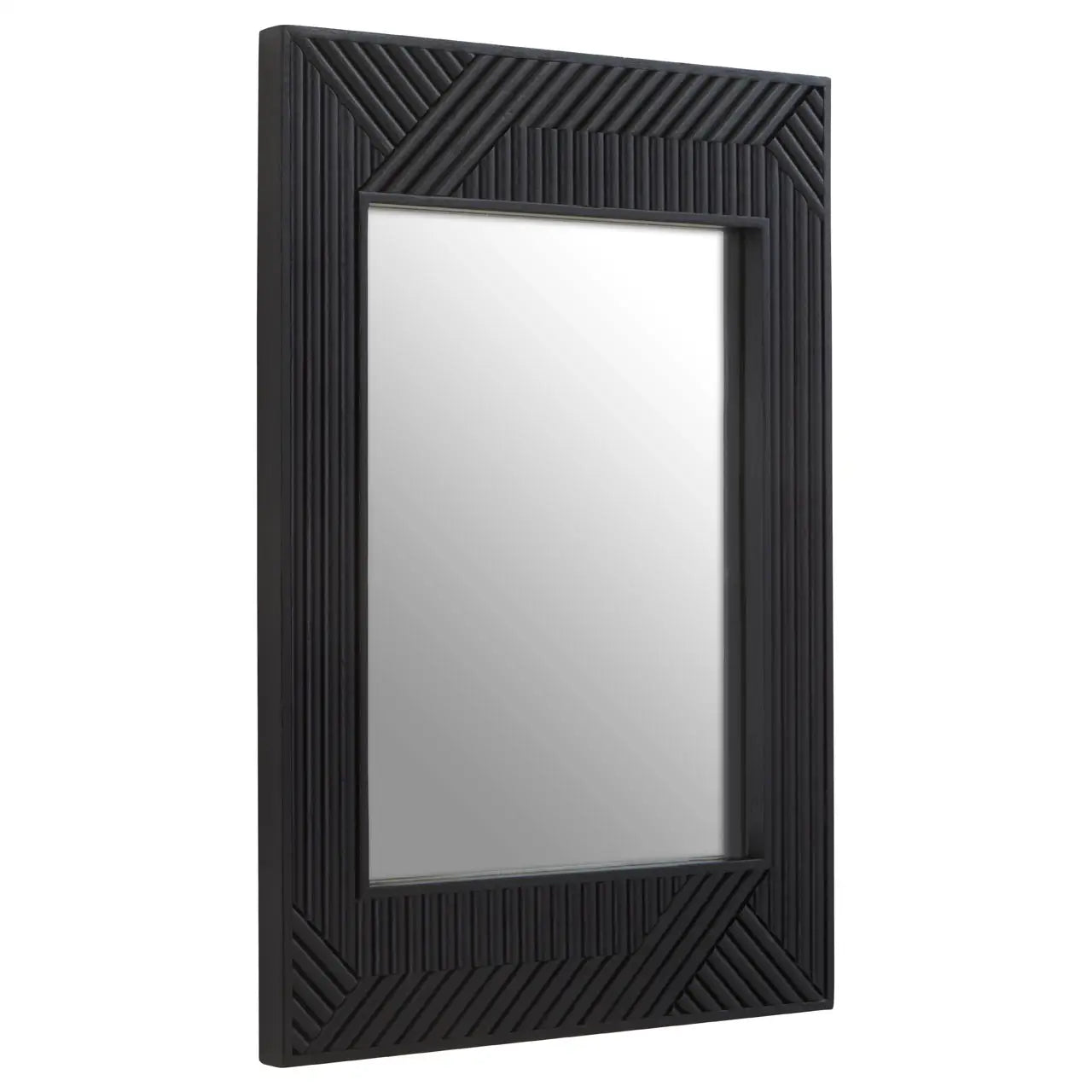 Jackdaw Black Finish Wooden Wall Mirror