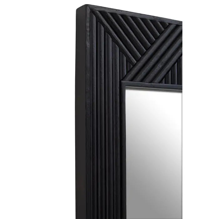 Jackdaw Black Finish Wooden Wall Mirror