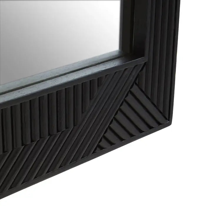 Jackdaw Black Finish Wooden Wall Mirror