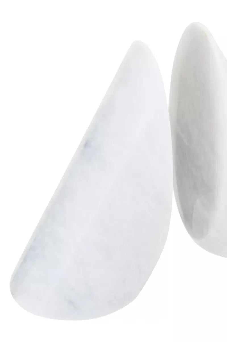 Sienna Set Of Two White Marble Bookends