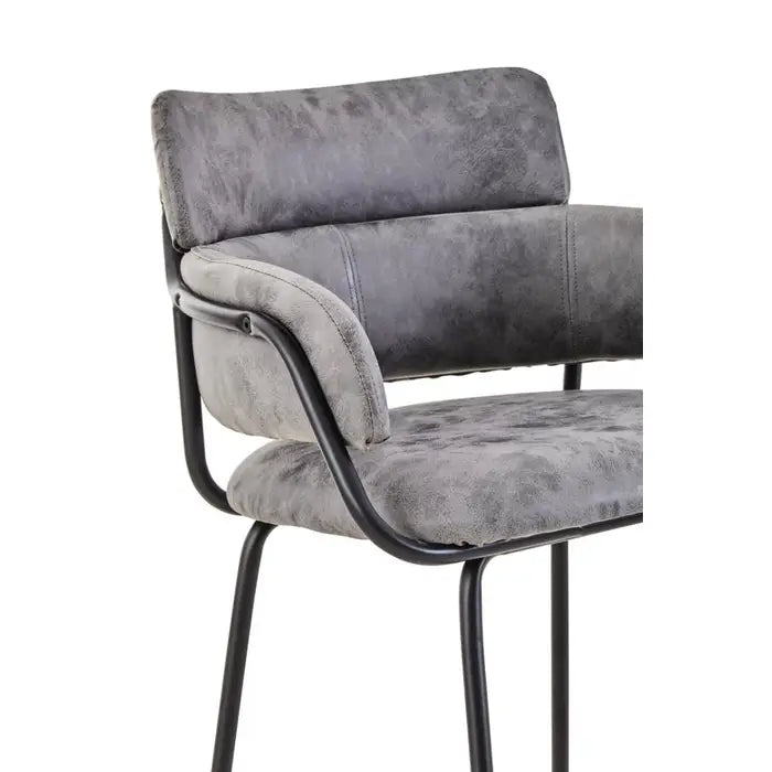 Totem Grey Faux Leather Bar Chair