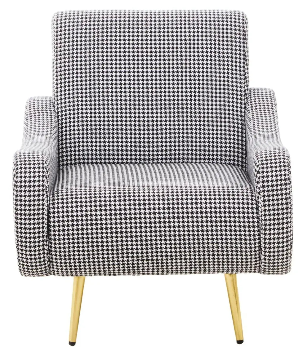 Heather Black And White Checked Armchair