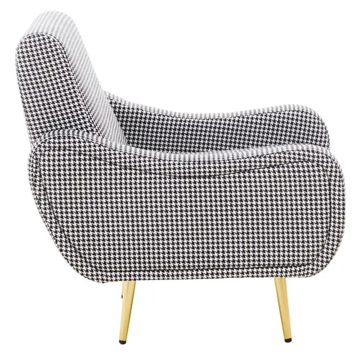 Heather Black And White Checked Armchair