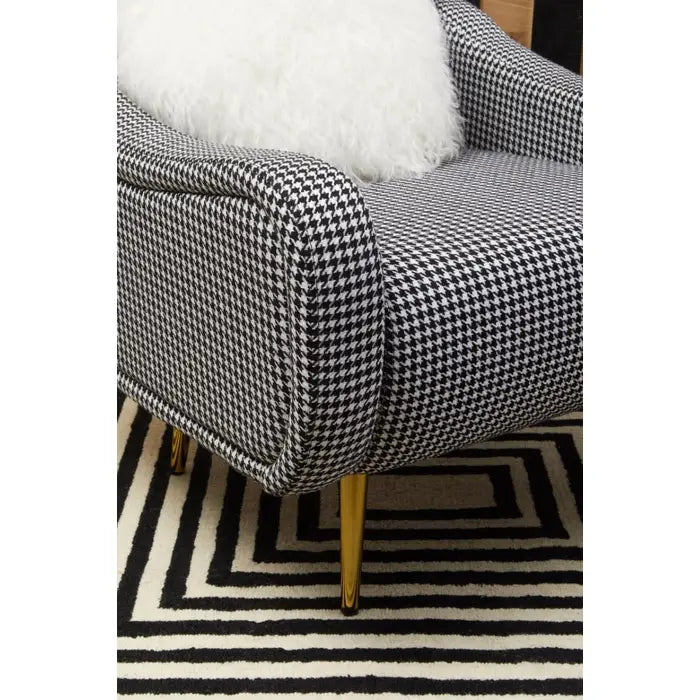 Heather Black And White Checked Armchair