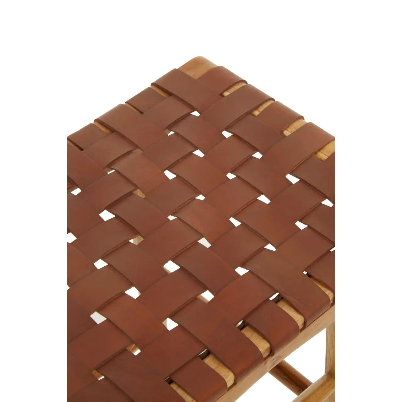 Kaboo Light Brown Leather Stool