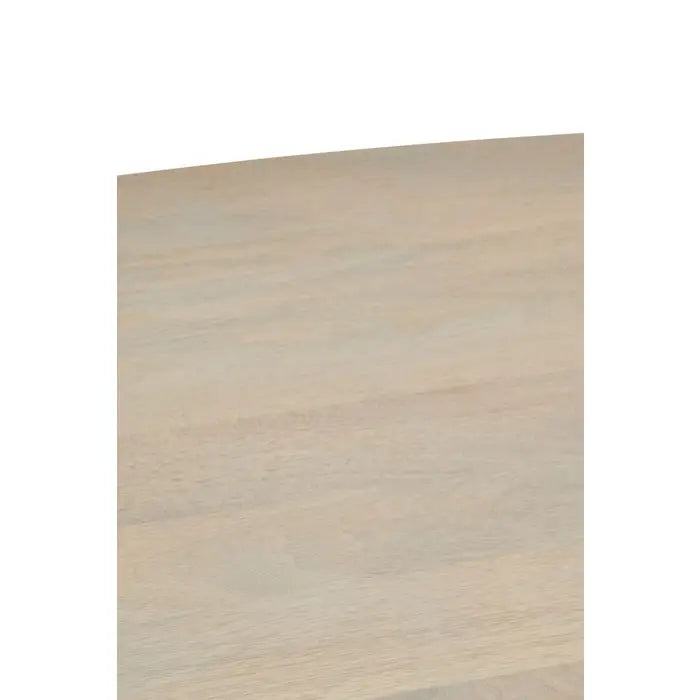 Tiempo Mango Wood Grey Finish Ridge Detail Oval Dining Table