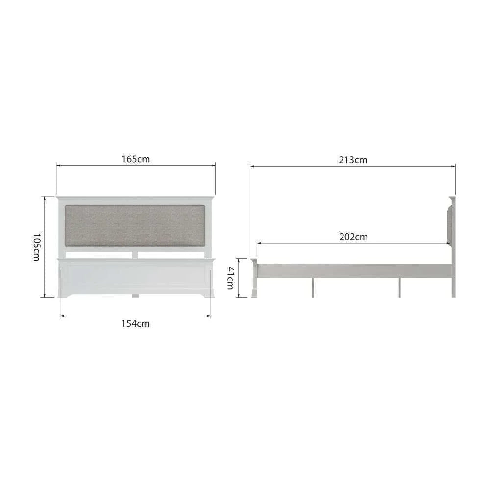 Bordeaux White King Size Bed