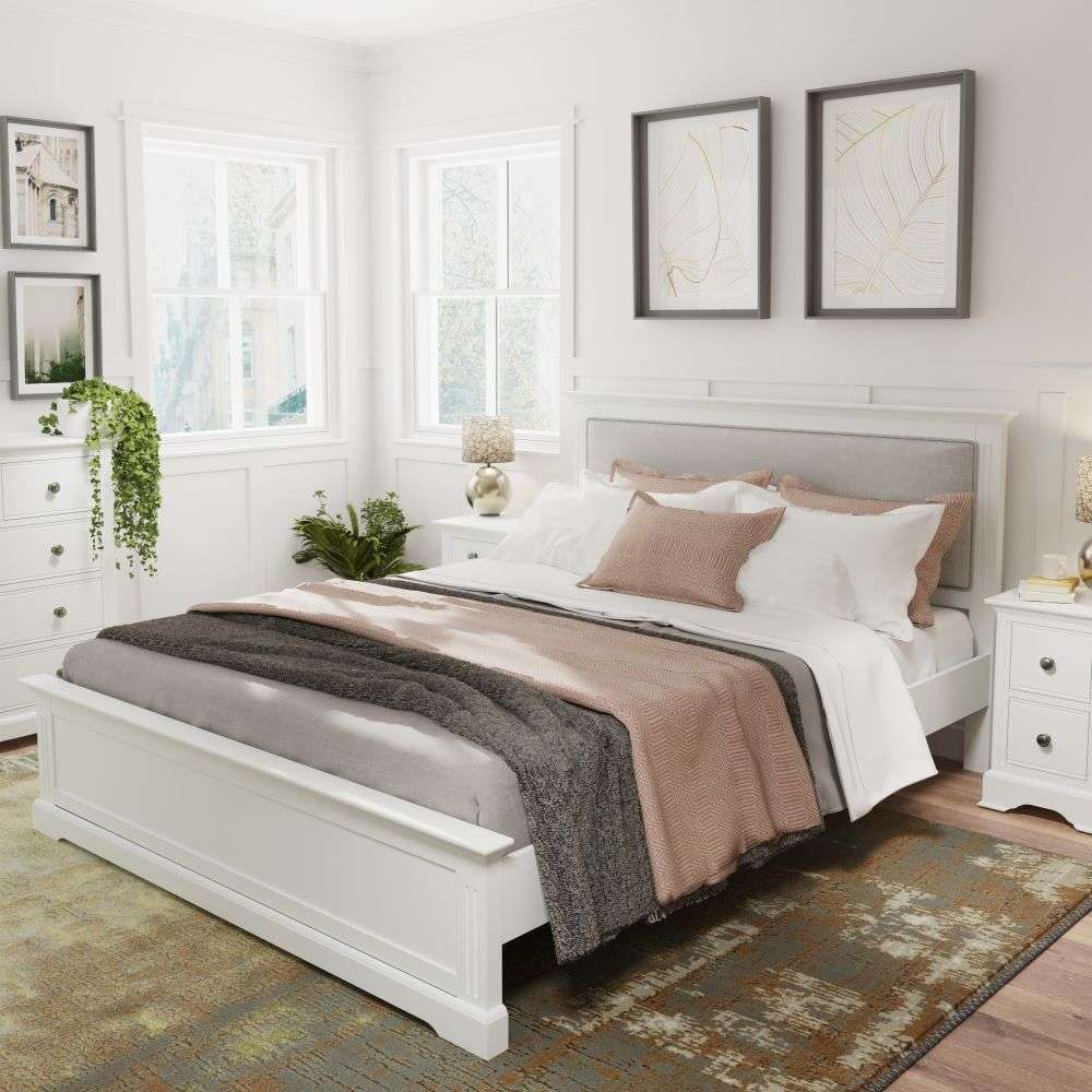Bordeaux White King Size Bed