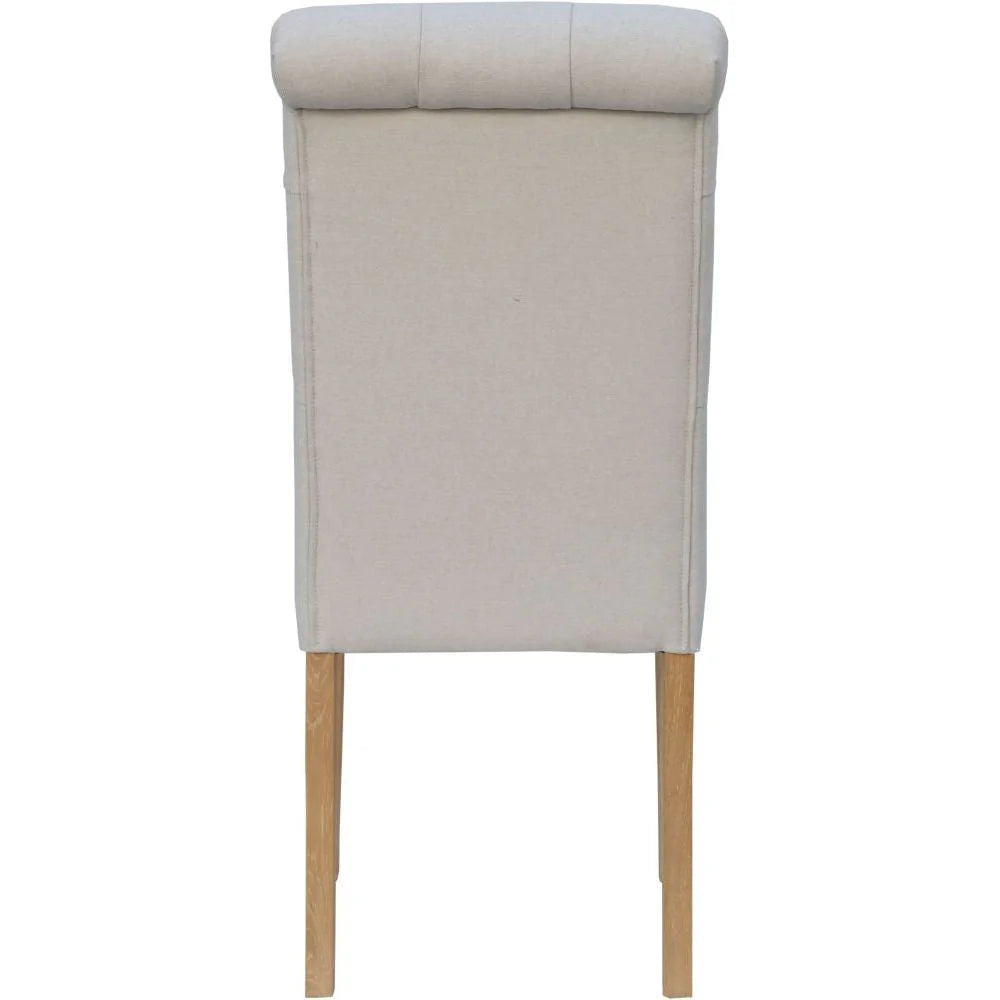 Beige Button back with scroll top