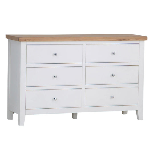 The Ernest range has washed Oak tops and beautifully painted finish. This range has Chrome elements. A warm contemporary design that adds a classic but stylish feel to your home.