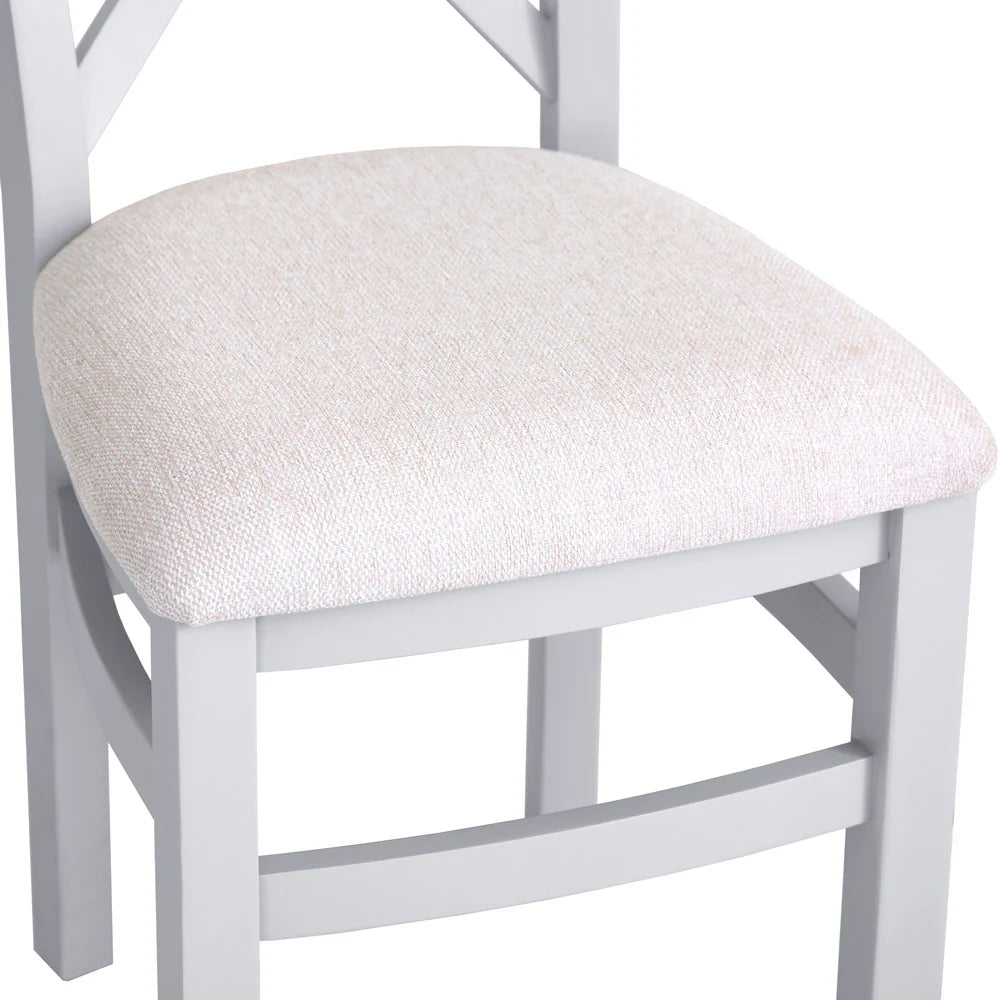Ernest Dining Grey - Cross back chair fabric seat