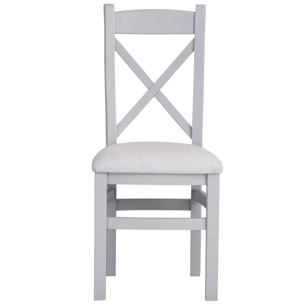 Ernest Dining Grey - Cross back chair fabric seat