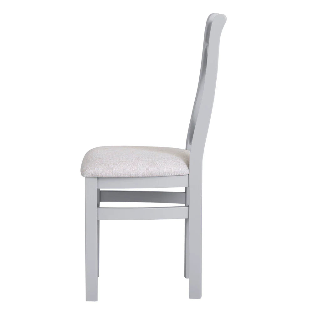 Ernest Dining Grey - Cross back chair fabric seat