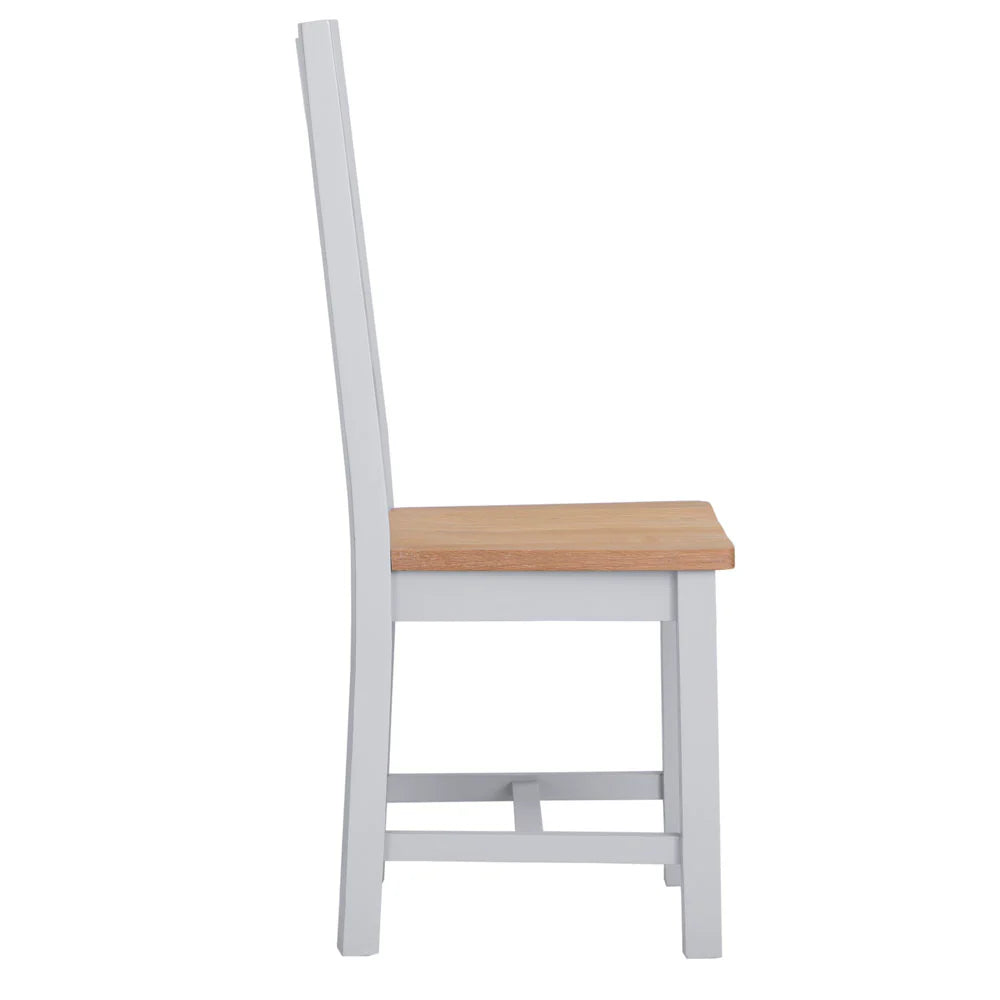 Ernest Dining Grey - Ladder back chair wooden seat