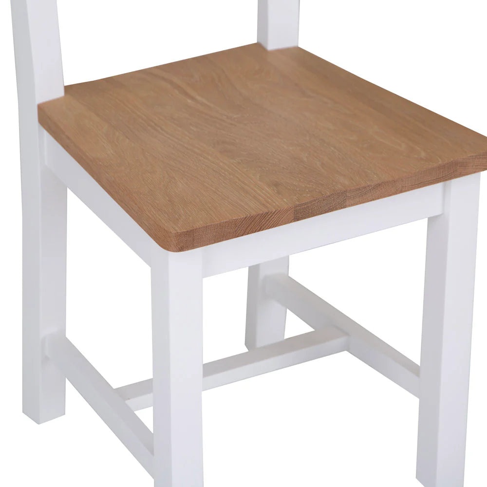 Ernest Dining White - Ladder back chair wooden seat