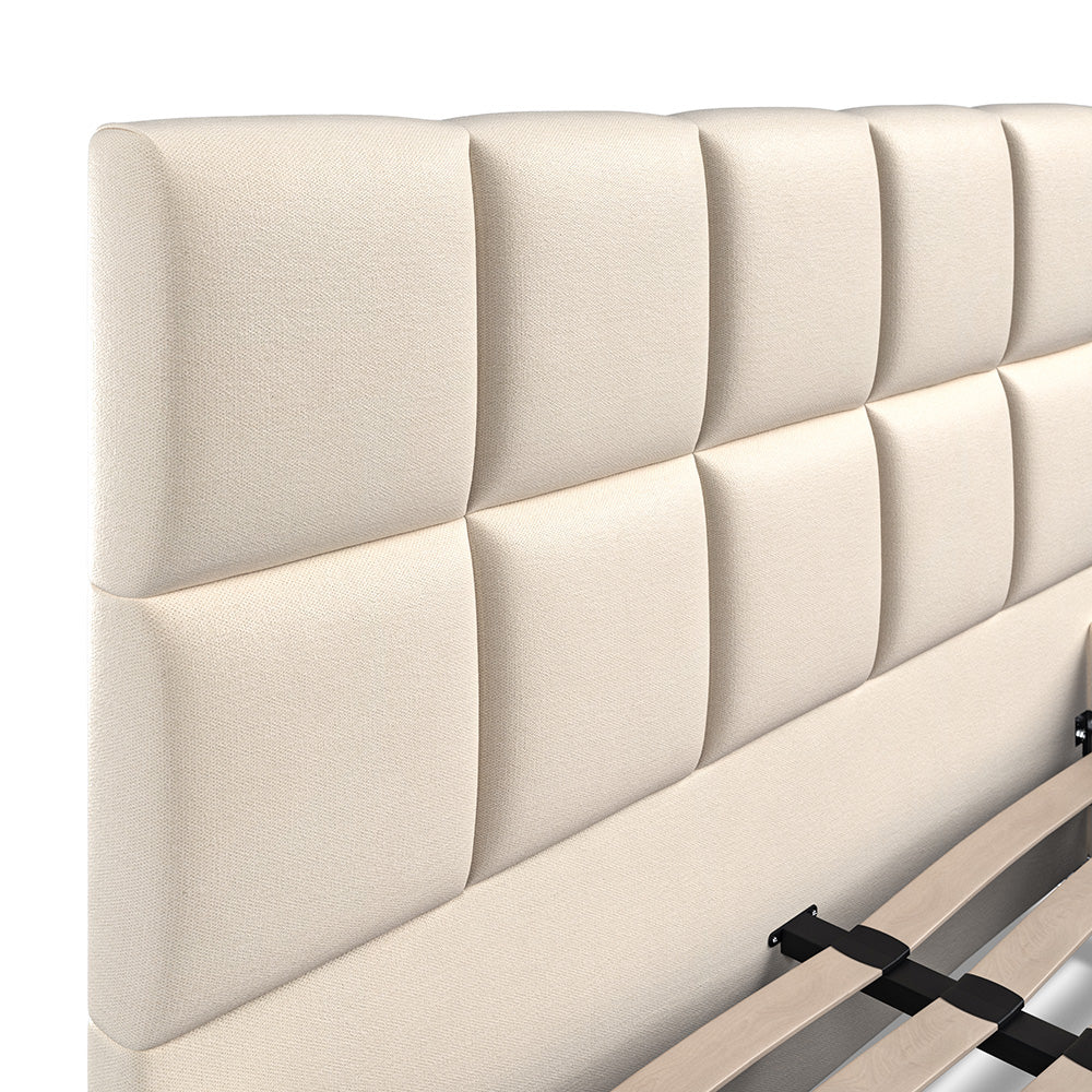 Fabric Bed Brunel Beige - 4'6 Fabric Bedframe