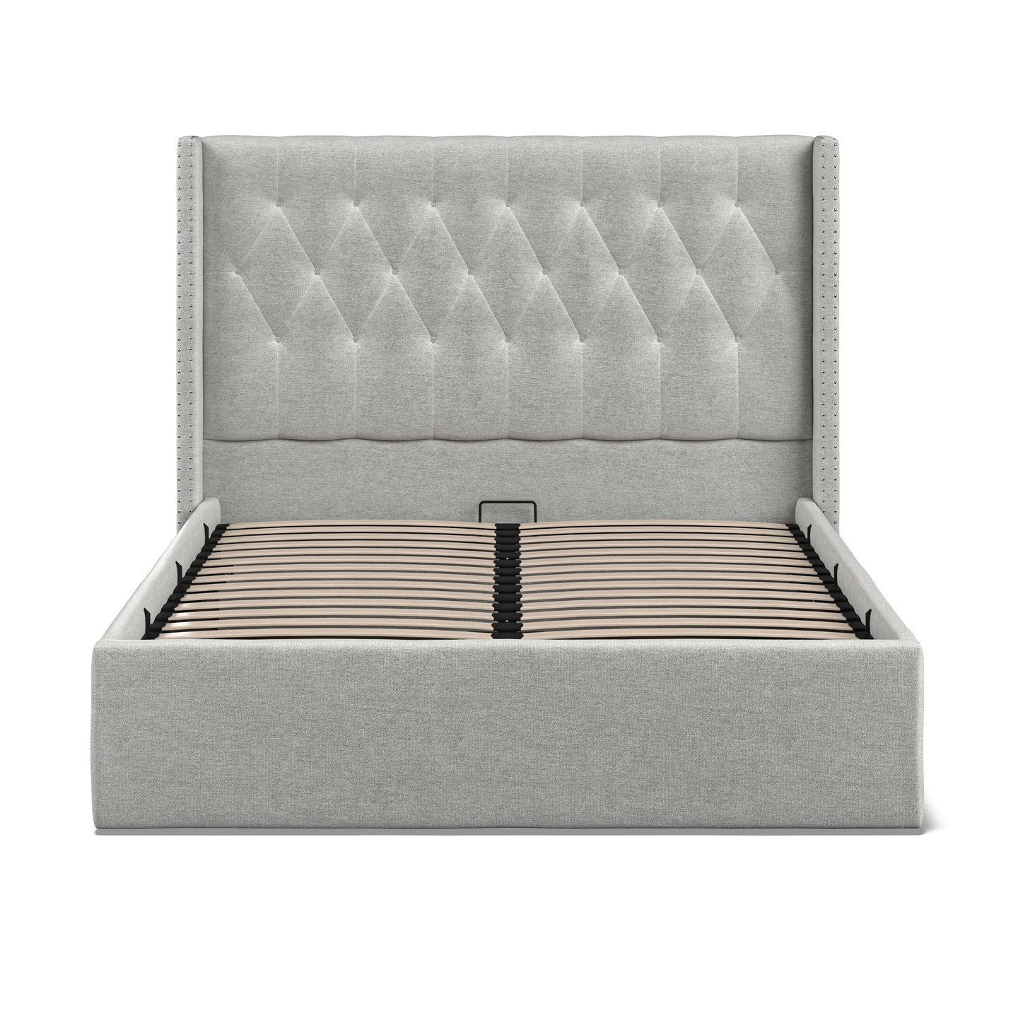 Bordeaux Fabric Bed Grey - 5'0 Fabric Bedframe Ottoman