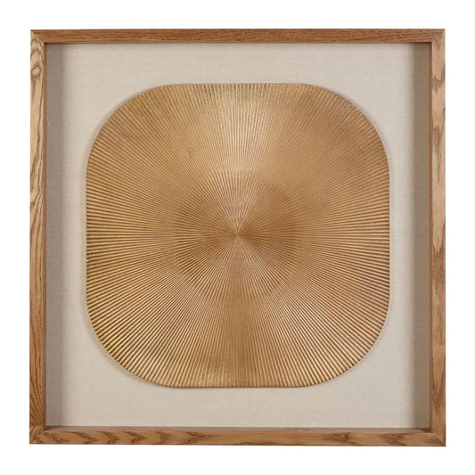 Framed Square Carving Gold Wall Decor