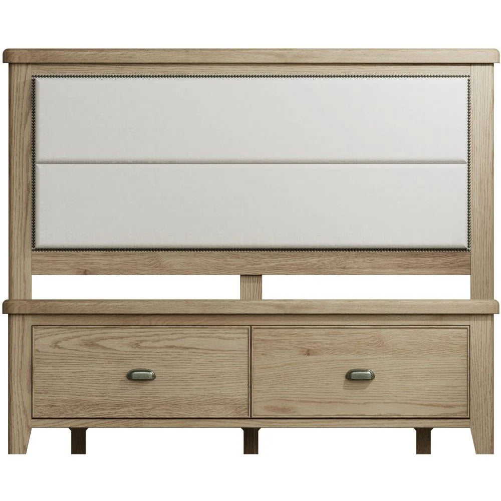 Helix 5'0 Bed with Fabric Headboard and Drawer Footboard