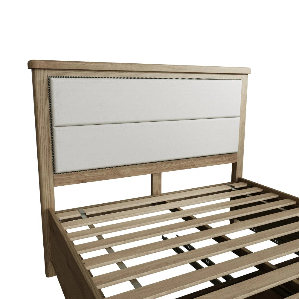 Helix 5'0 Bed with Fabric Headboard and Drawer Footboard