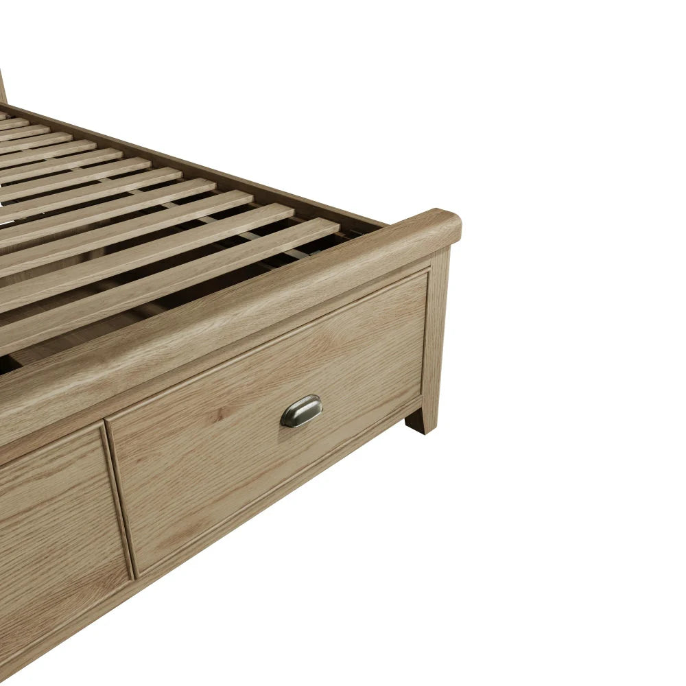 Helix 5'0 Bed with Fabric Headboard and Drawer Footboard