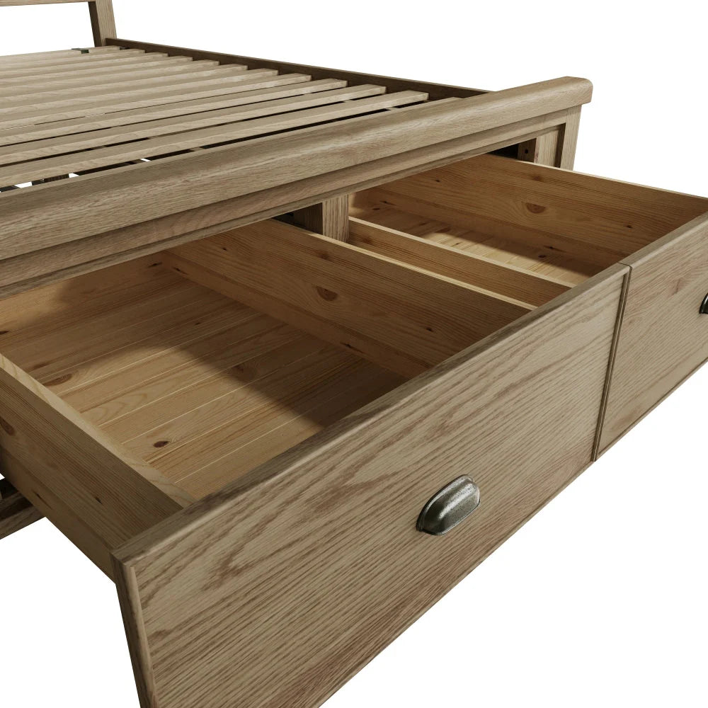 Helix 5'0 Bed with Fabric Headboard and Drawer Footboard