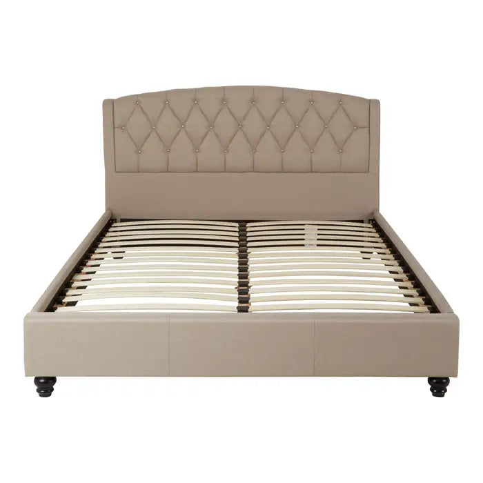 Joleyn Beige King Size Bed