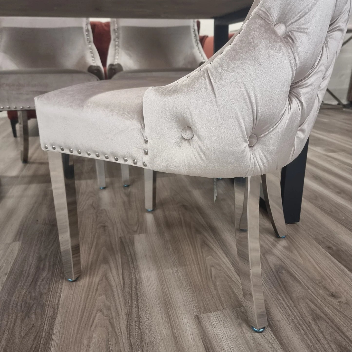 Kingston Velvet Dining Chair In Beige