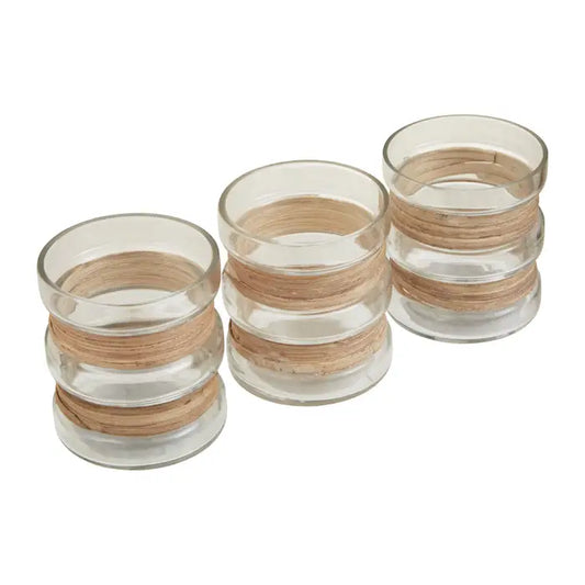 Kute Natural Candle Holders - Set Of 3