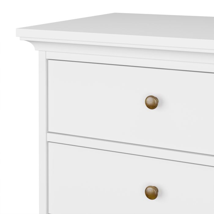 Perth Chest Of 5 Drawers In White