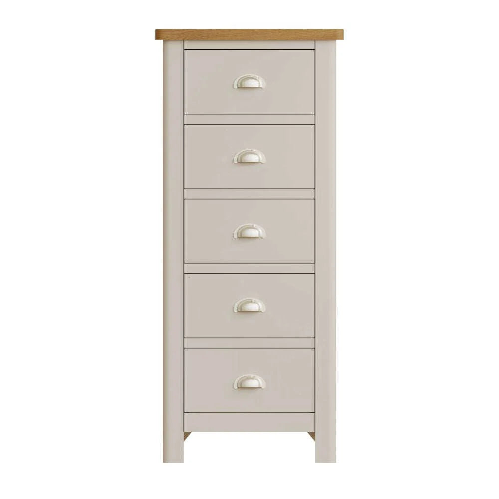 Realto Bedroom Truffle - 5 Drawer Narrow Chest