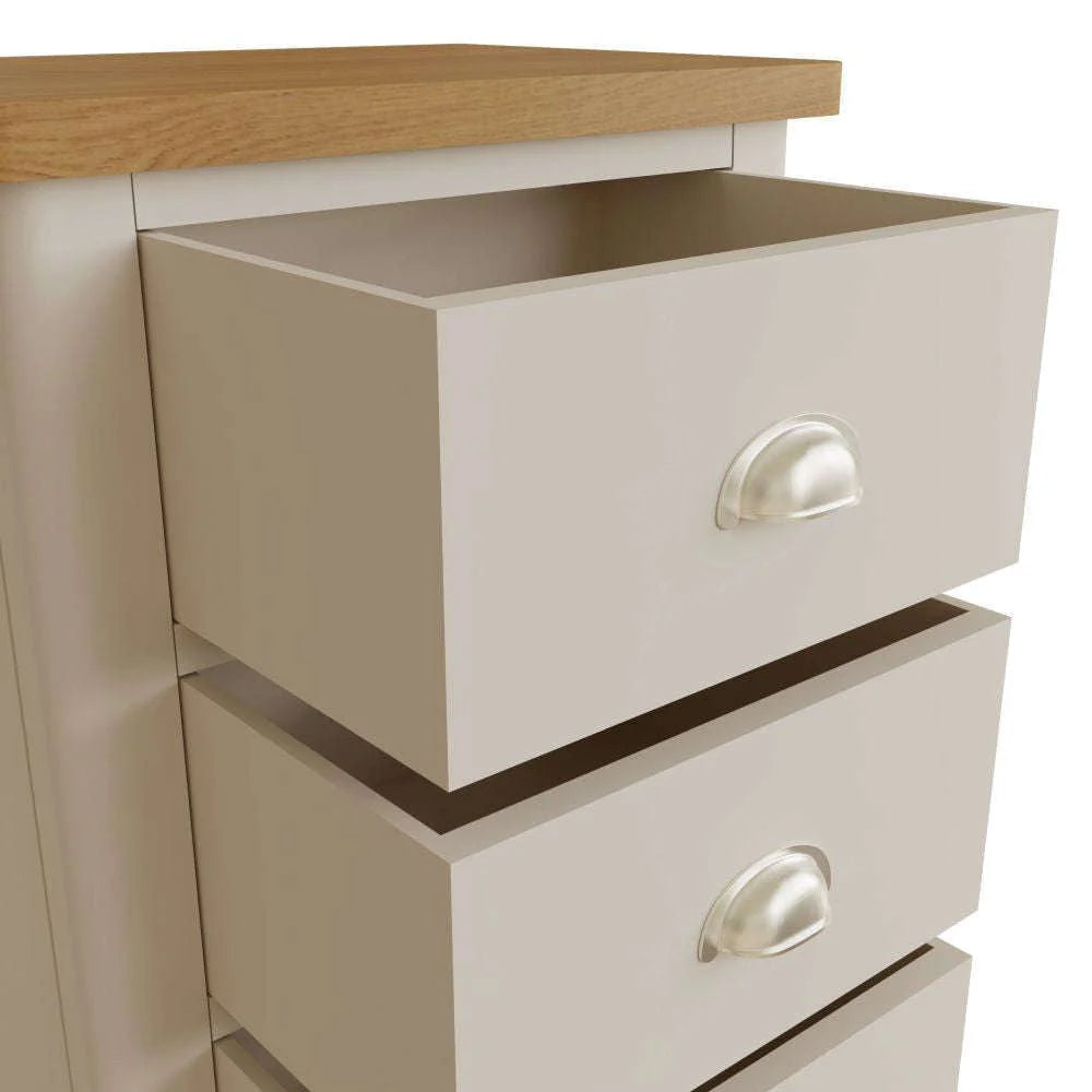 Realto Bedroom Truffle - 5 Drawer Narrow Chest