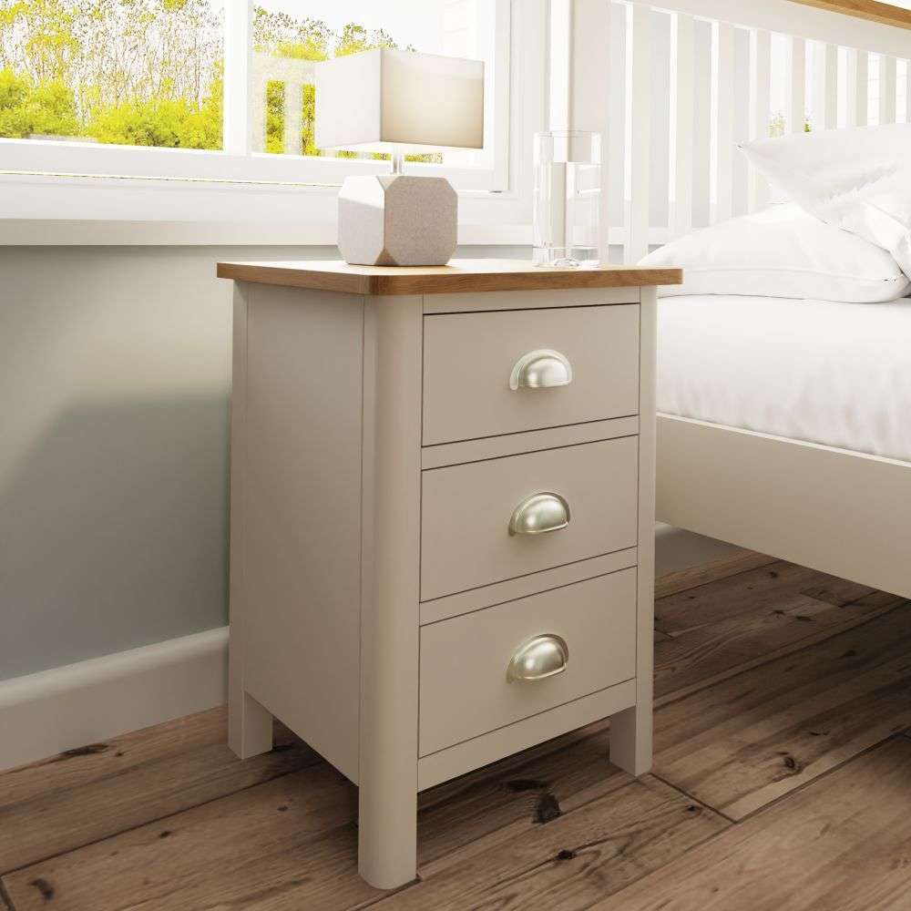 Realto Bedroom Truffle - 3 Drawer Bedside