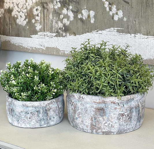 Rustic glazed plant vase.