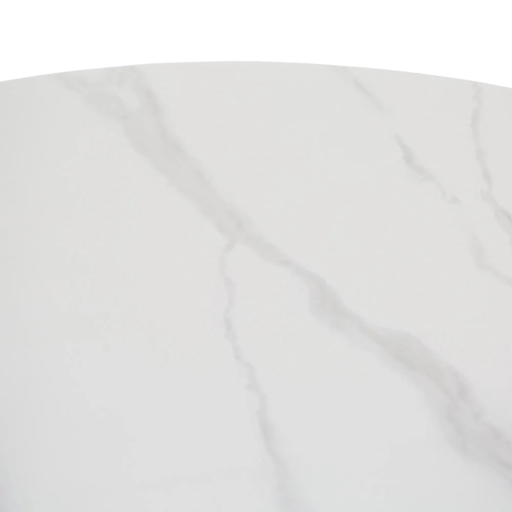 Rayo - 1.2m Round White Sintered Stone Table