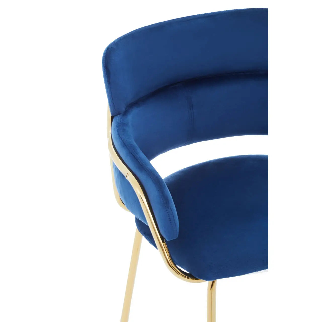 Tamsin Gold & Blue Velvet Bar Stool