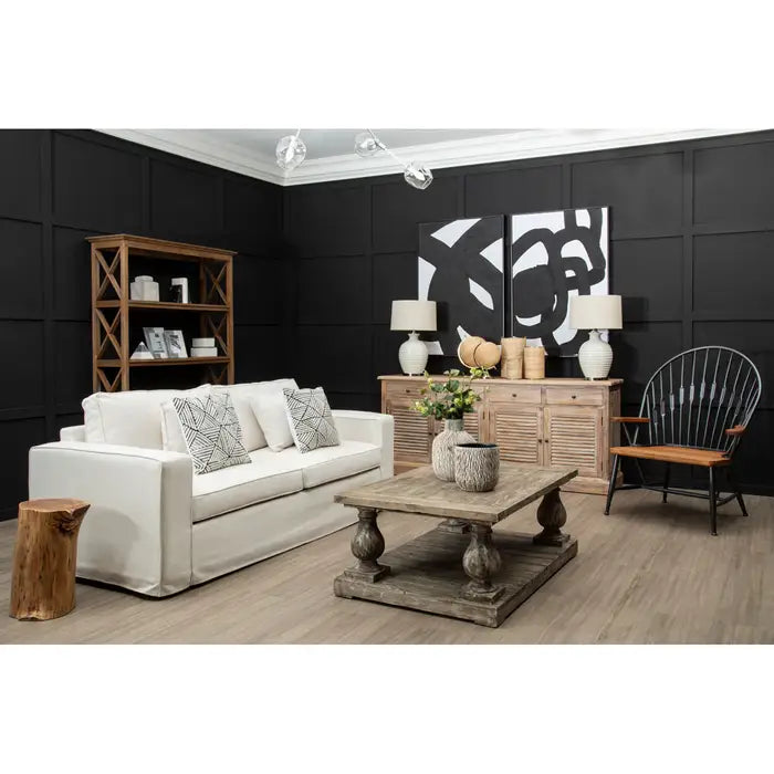 Soft touch cream 3 seater sofa.