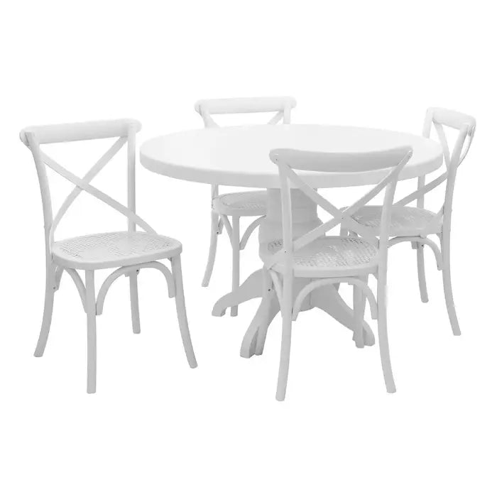 white wash 5 piece dining set