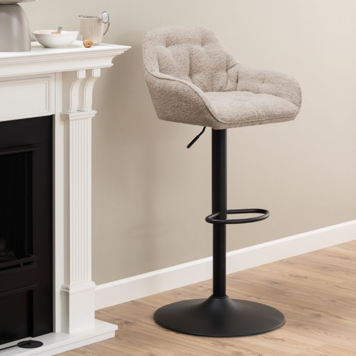 Blake Swivel Bar Stool In Monza Beige (Set of 2)