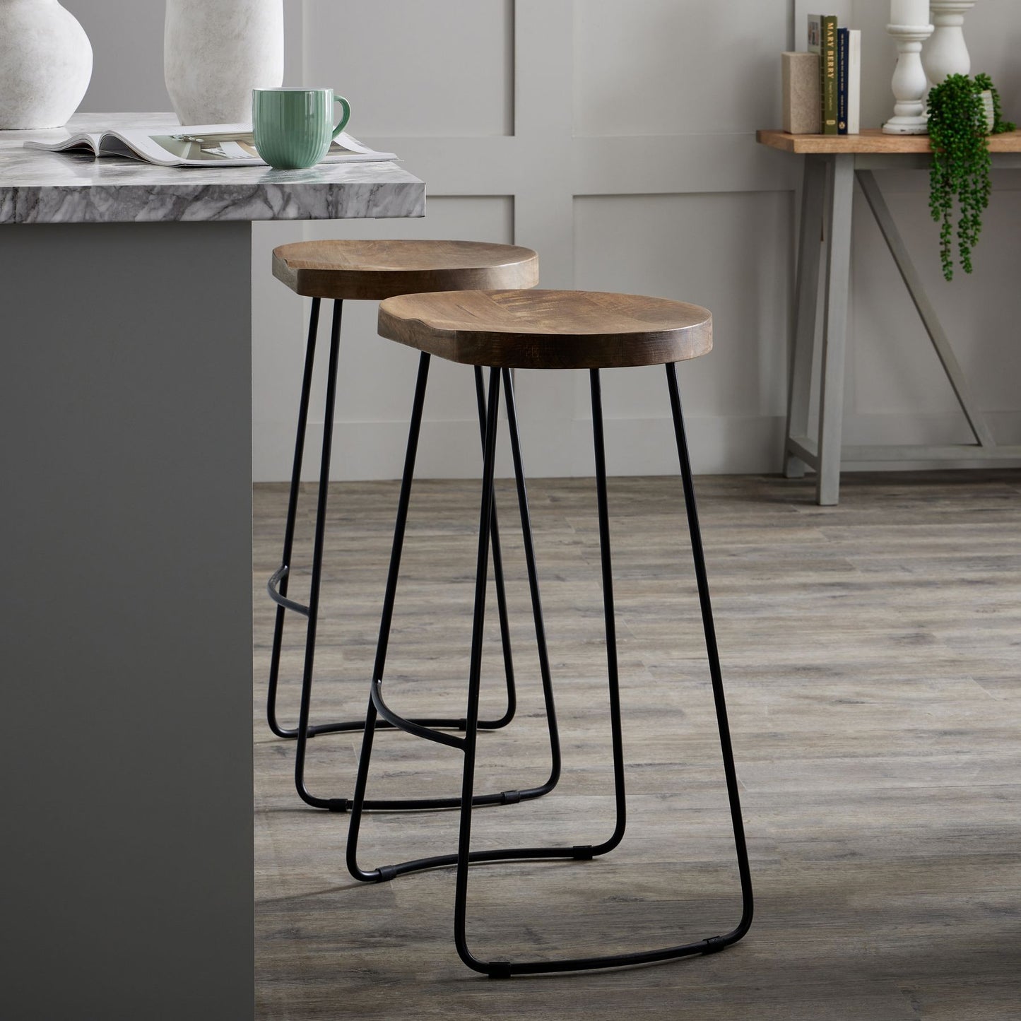 Federici Hardwood Shaped Barstool
