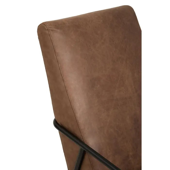 Hill Brown Leather Chair With Tapered Back