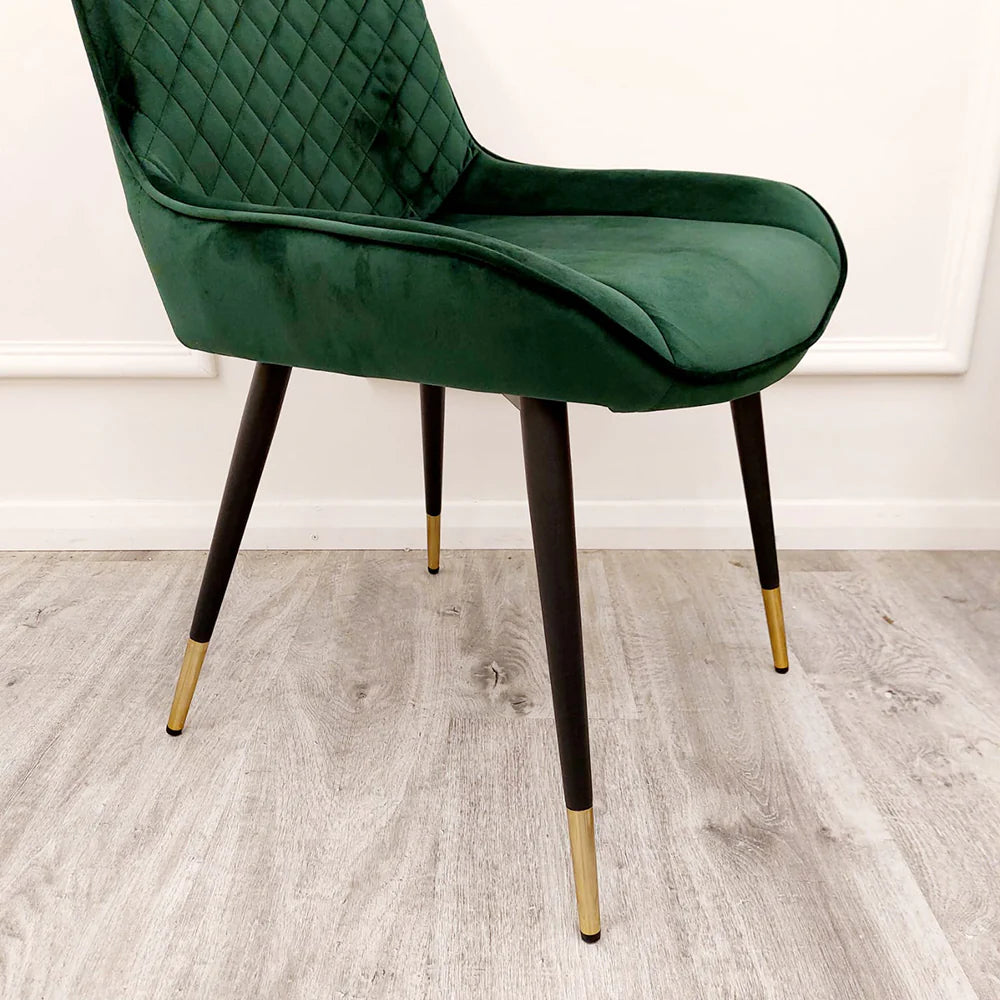 Lura Velvet Dining Chair In Green