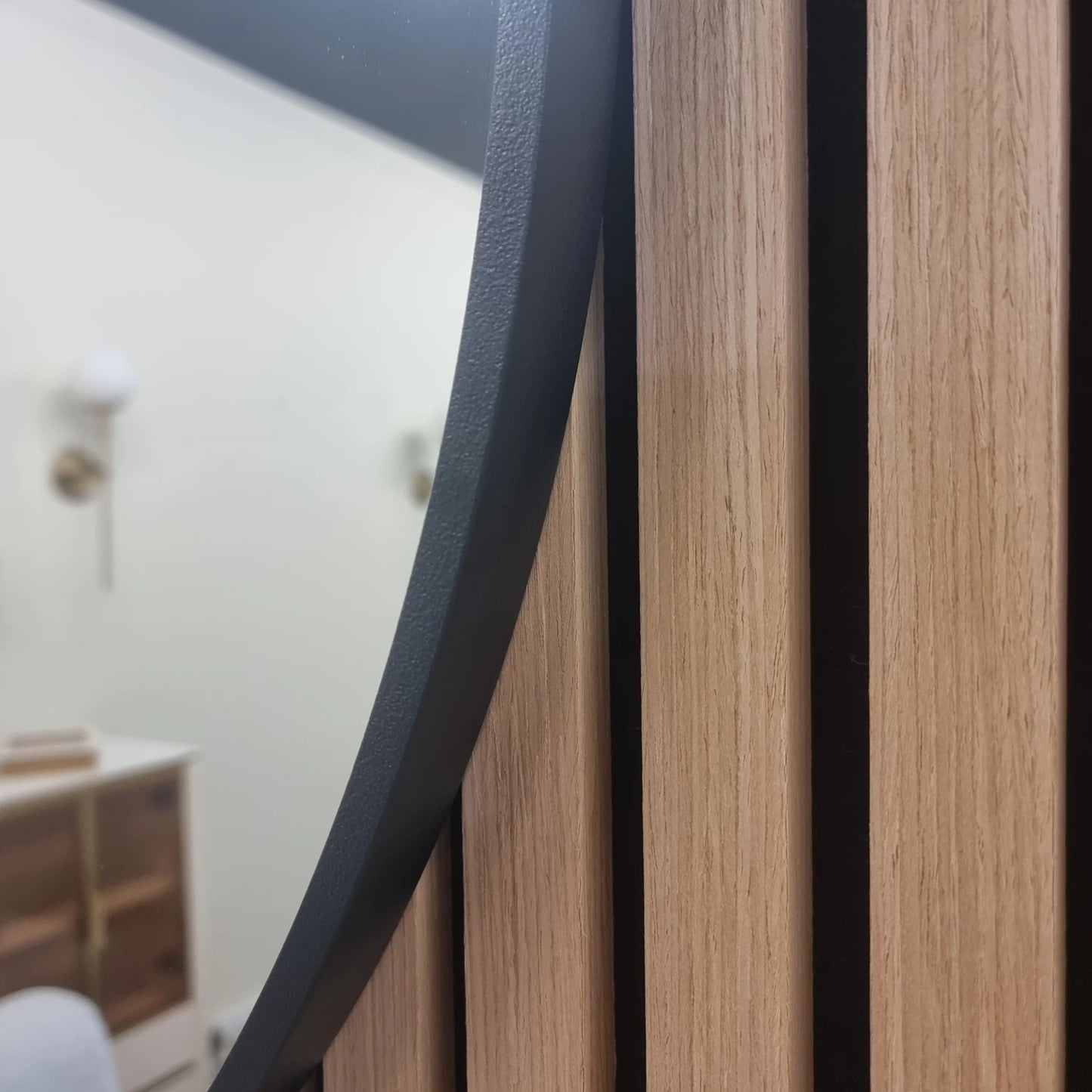 Orbis Round Mirror With Black Frame
