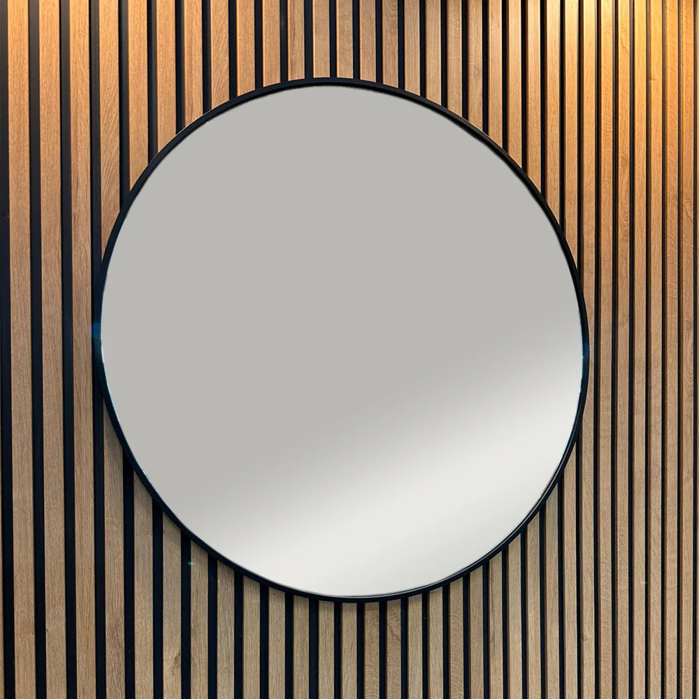 Orbis Round Mirror With Black Frame
