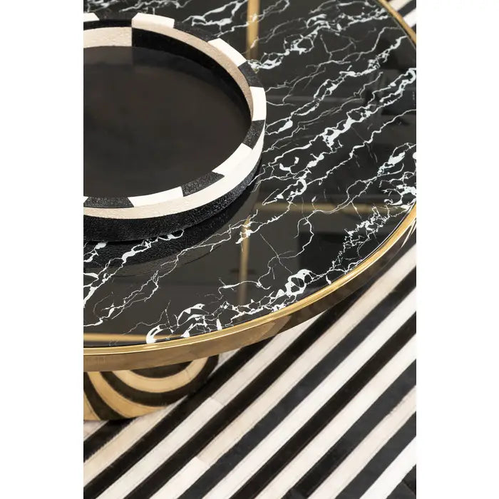 Aria Black Marble Effect Gold Base Coffee Table
