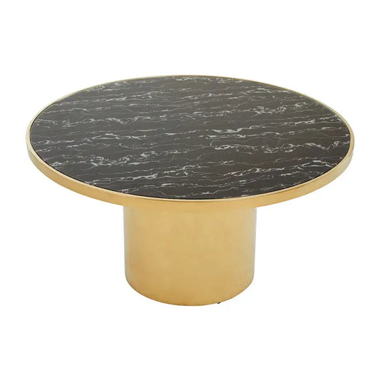 Aria Black Marble Effect Gold Base Coffee Table