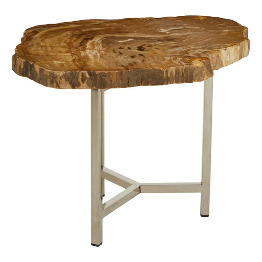 Natural wood small side table.