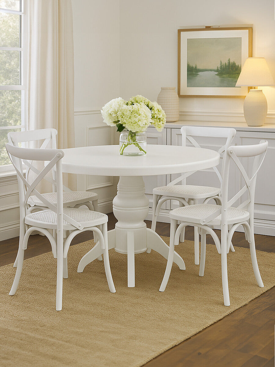 Valmont White Wash 5 Piece Dining Set
