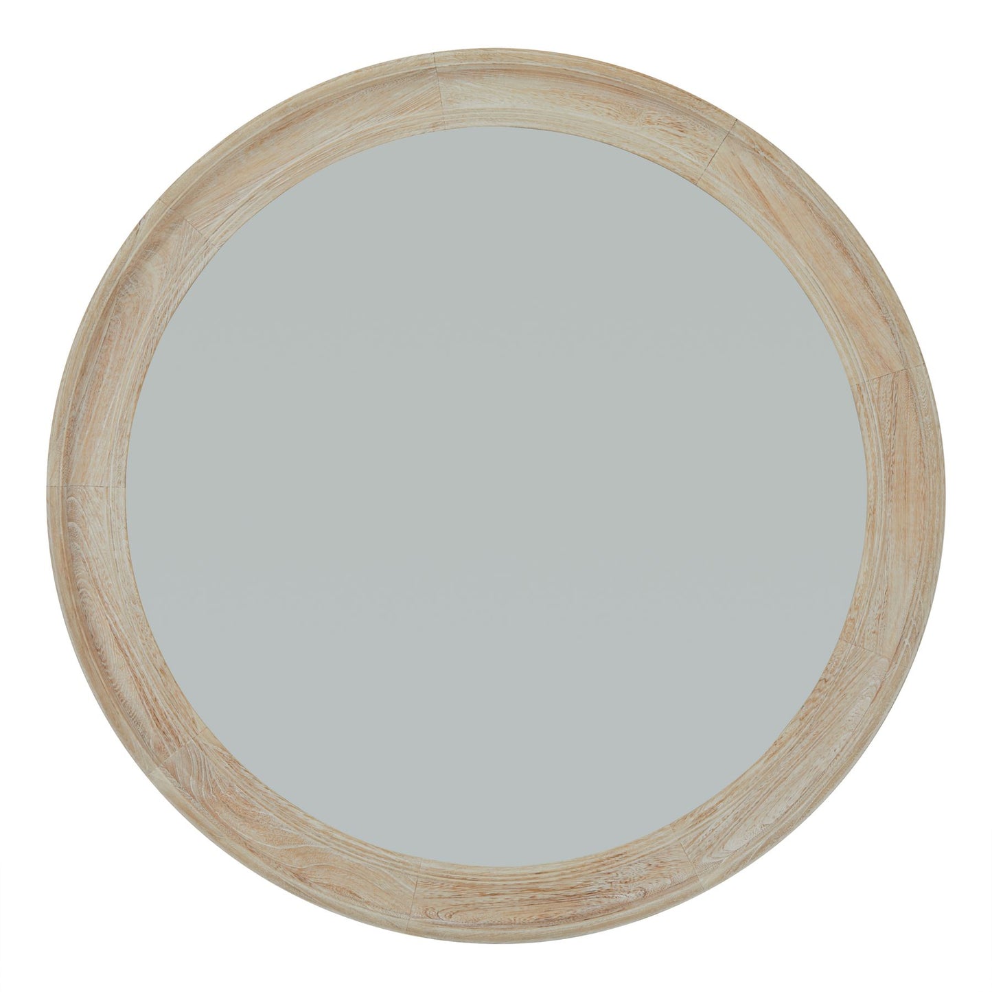Washed Wood Large Round Mirror